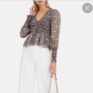 Intermix Darcy Paisley Smocked Top